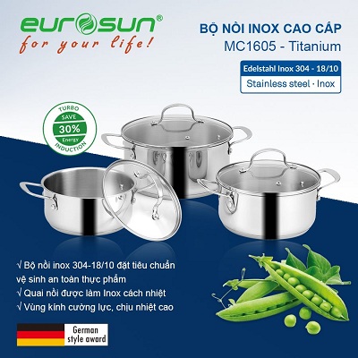 Bộ nồi Eurosun MC1605 Innovati 3 món